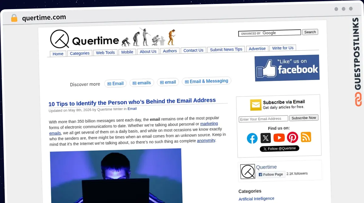 Publish Guest Post on quertime.com