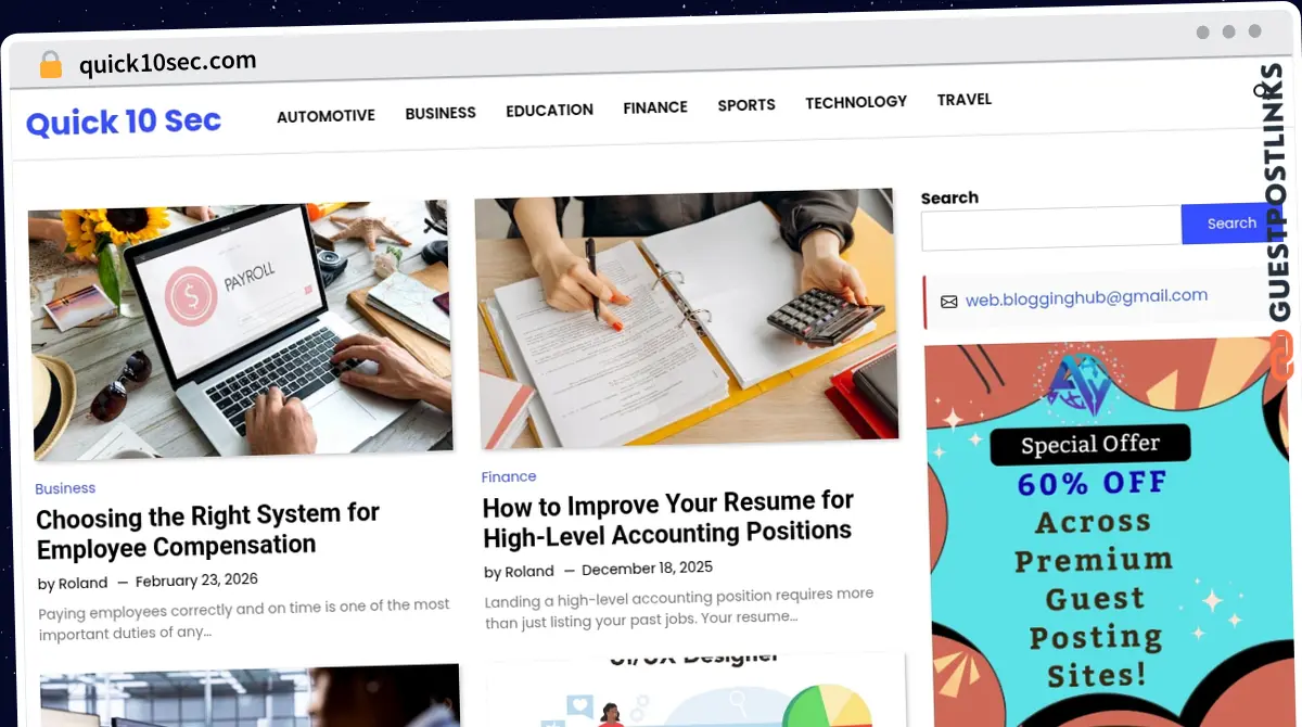 Publish Guest Post on quick10sec.com