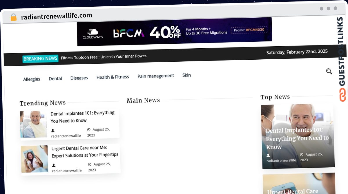 Publish Guest Post on radiantrenewallife.com