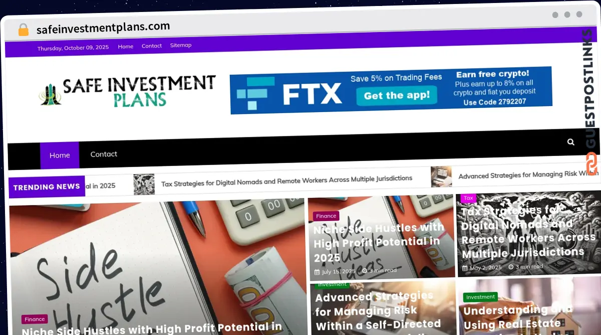 Publish Guest Post on safeinvestmentplans.com