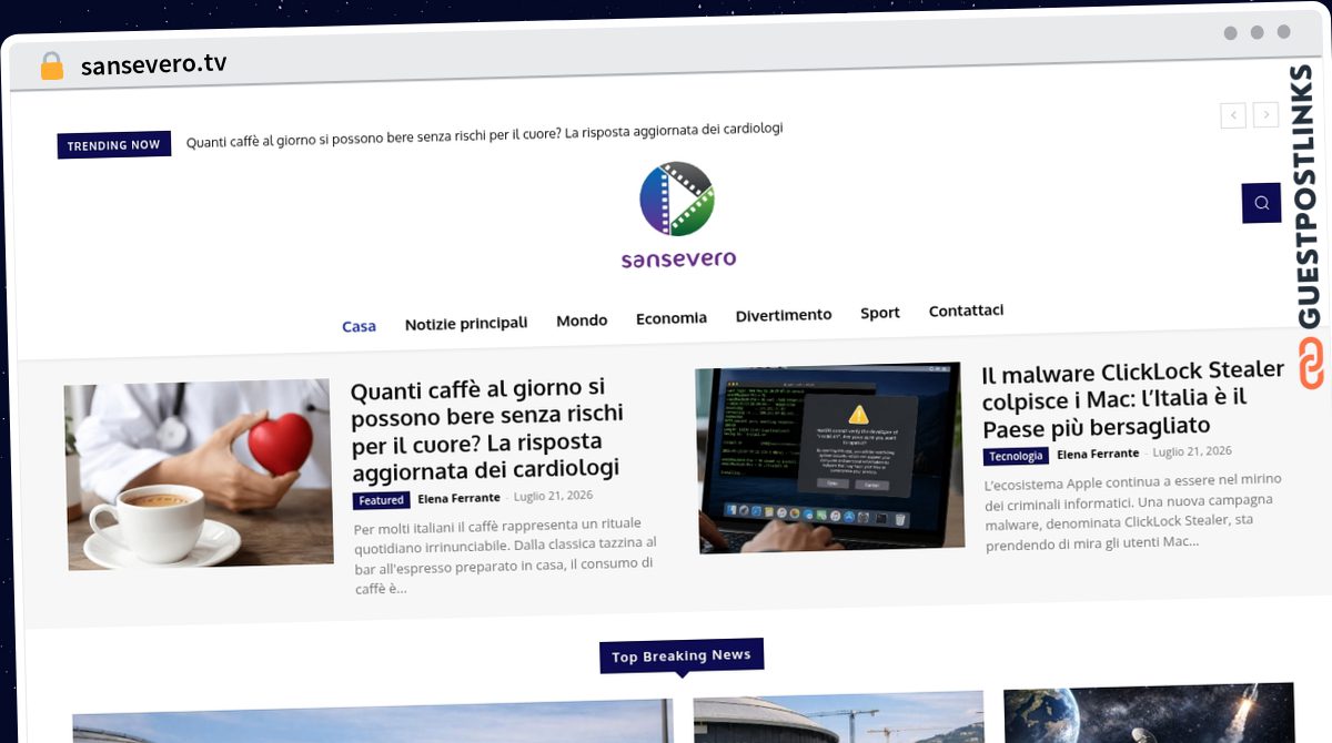 Publish Guest Post on sansevero.tv