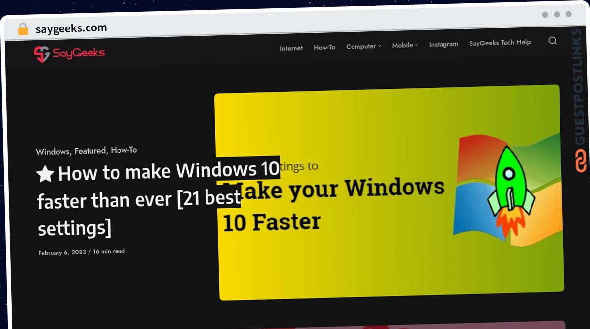 Publish Guest Post on saygeeks.com