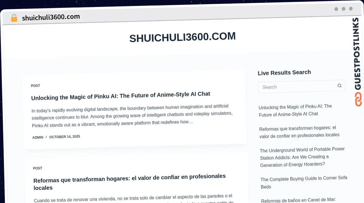 Publish Guest Post on shuichuli3600.com