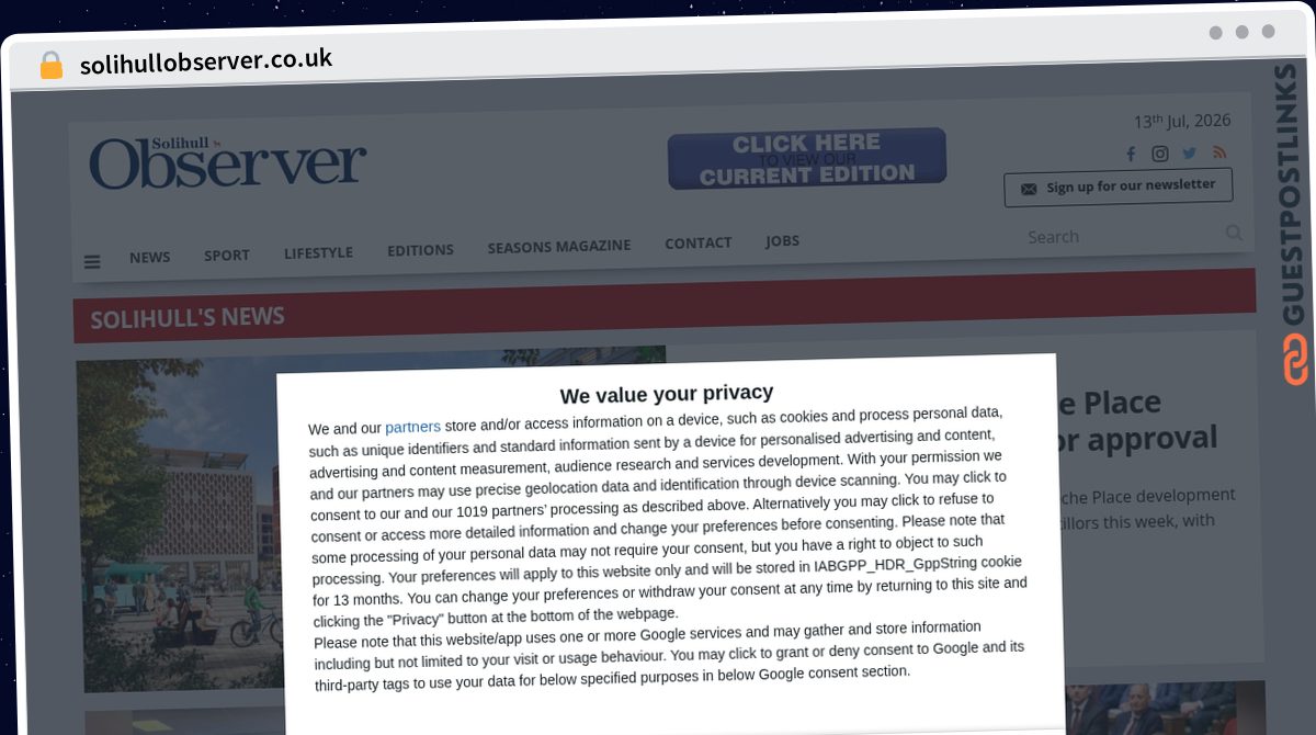 Publish Guest Post on solihullobserver.co.uk