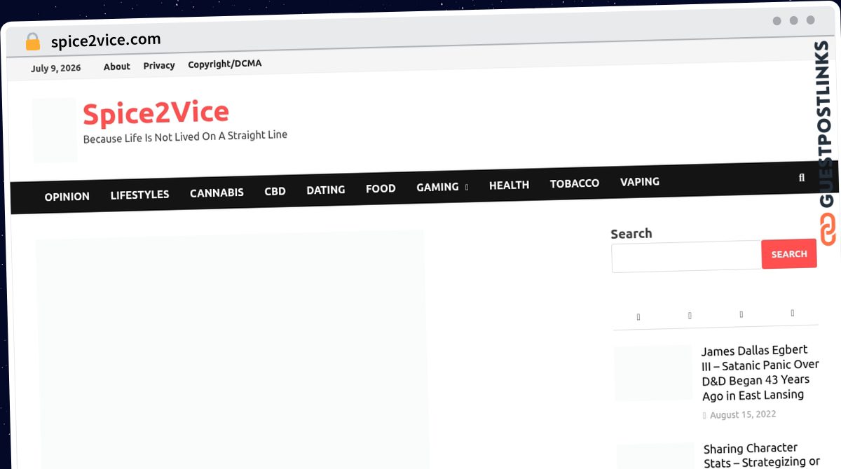 Publish Guest Post on spice2vice.com