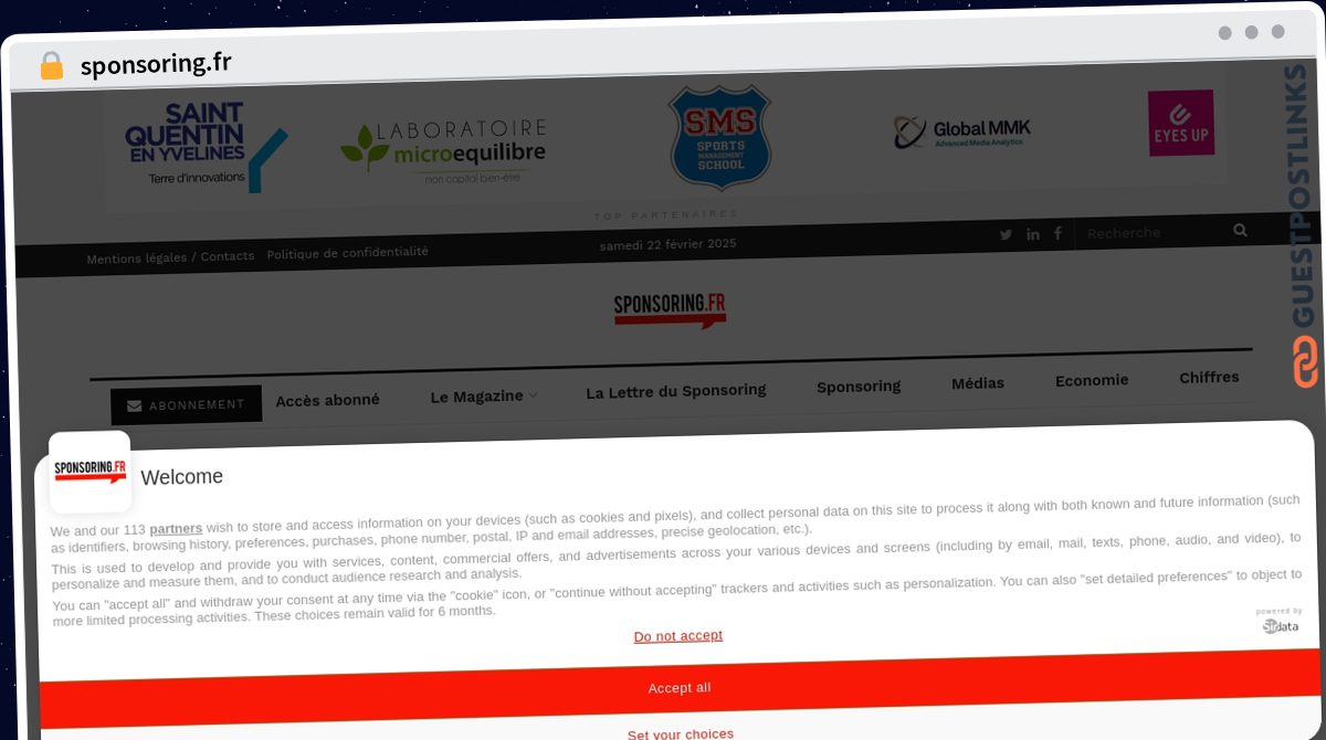 Publish Guest Post on sponsoring.fr