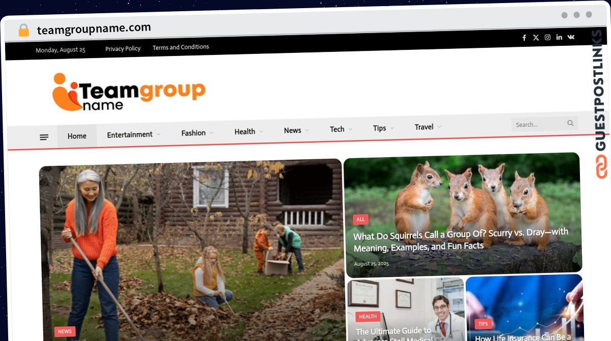 Publish Guest Post on teamgroupname.com