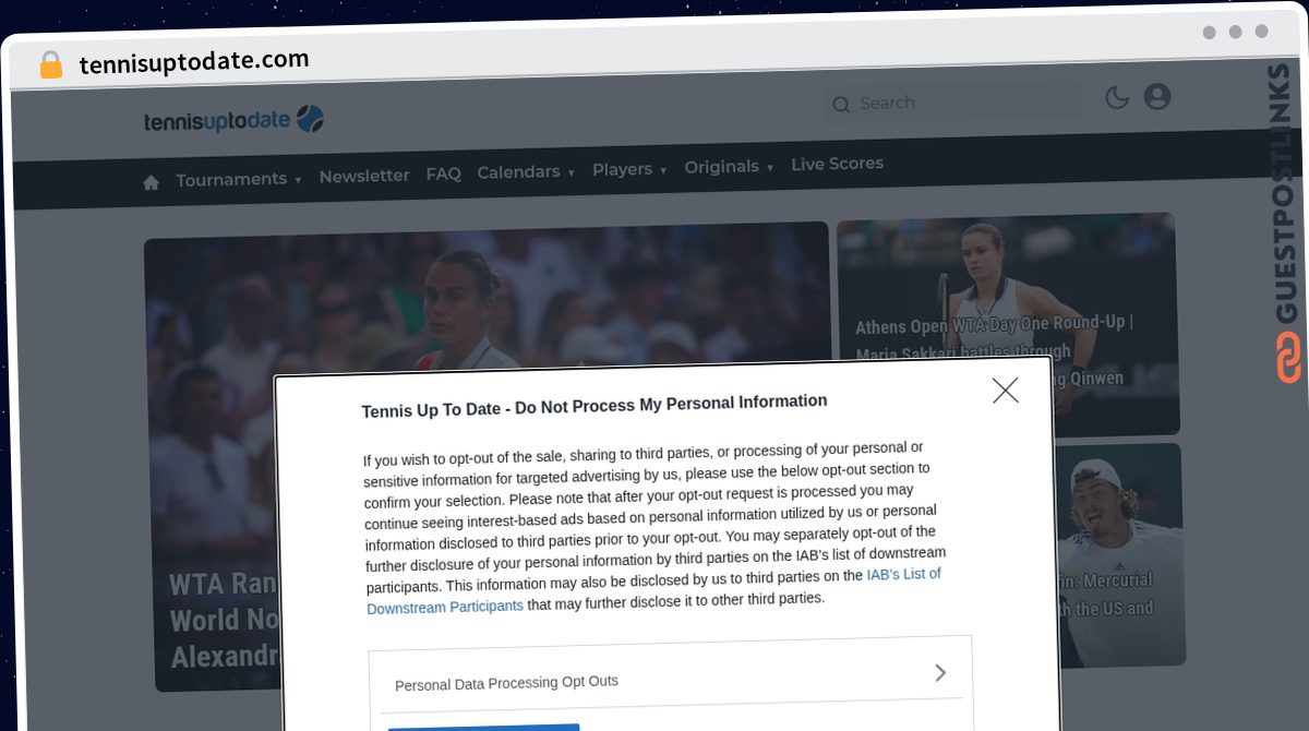 Publish Guest Post on tennisuptodate.com