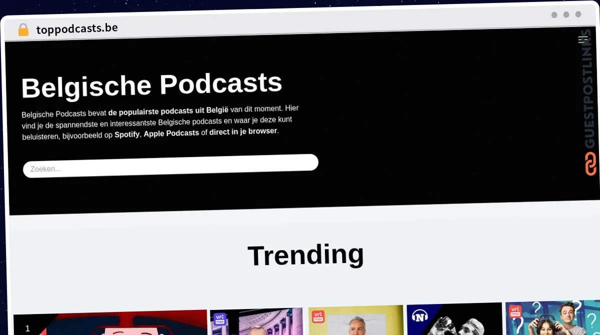 Publish Guest Post on toppodcasts.be