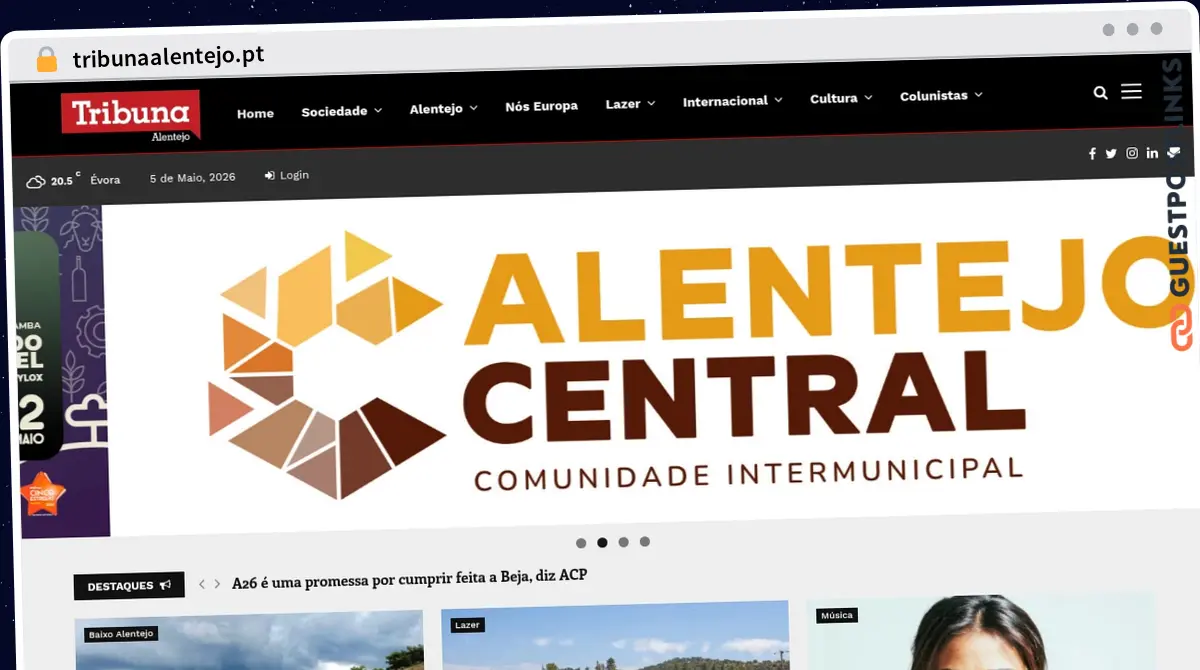 Publish Guest Post on tribunaalentejo.pt