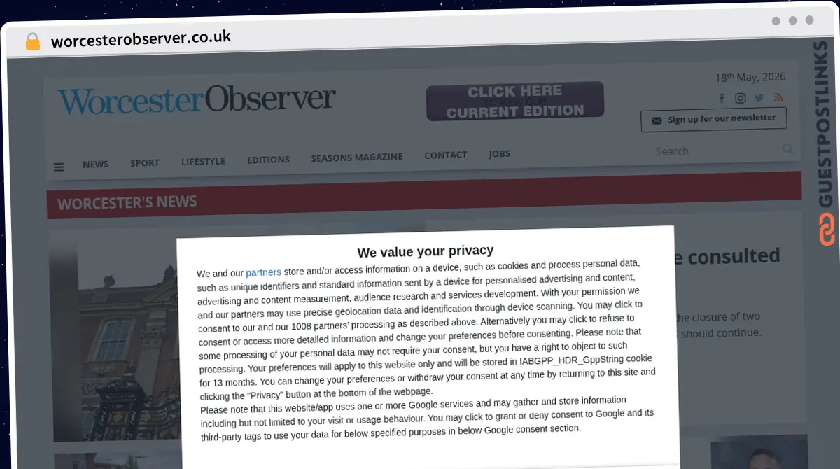 Publish Guest Post on worcesterobserver.co.uk