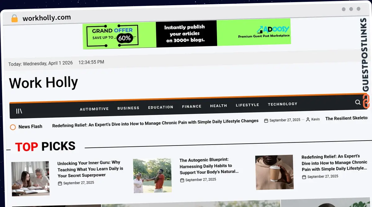 Publish Guest Post on workholly.com