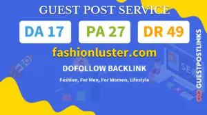 Buy Guest Post on fashionluster.com