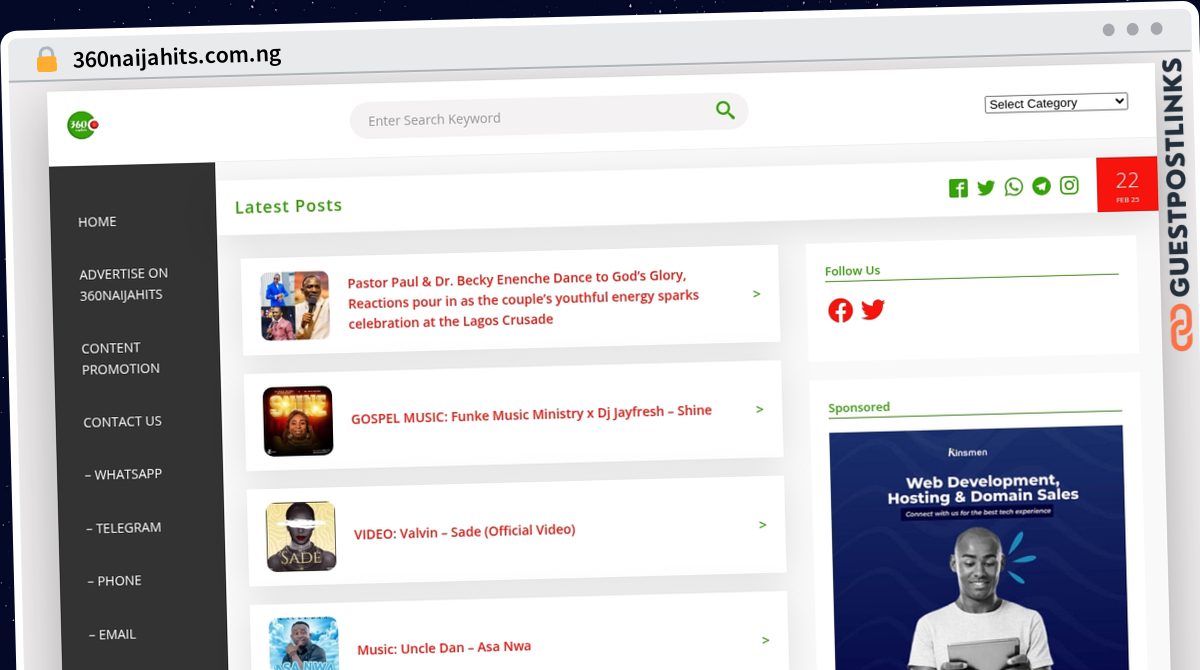 Publish Guest Post on 360naijahits.com.ng