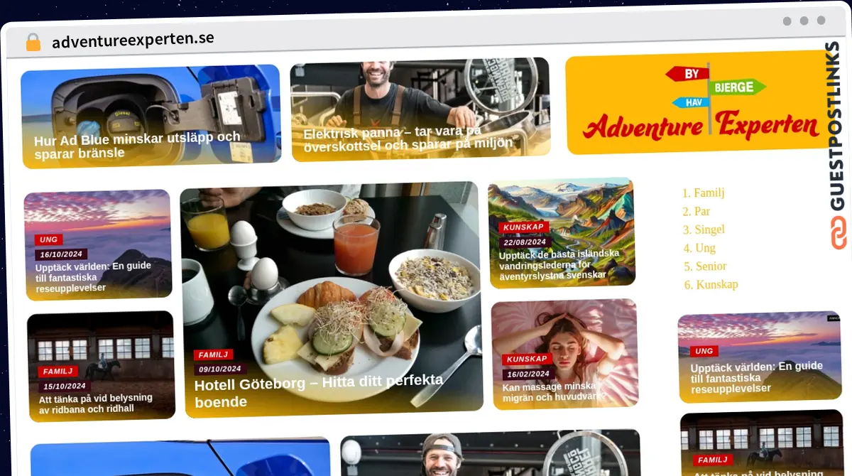 Publish Guest Post on adventureexperten.se