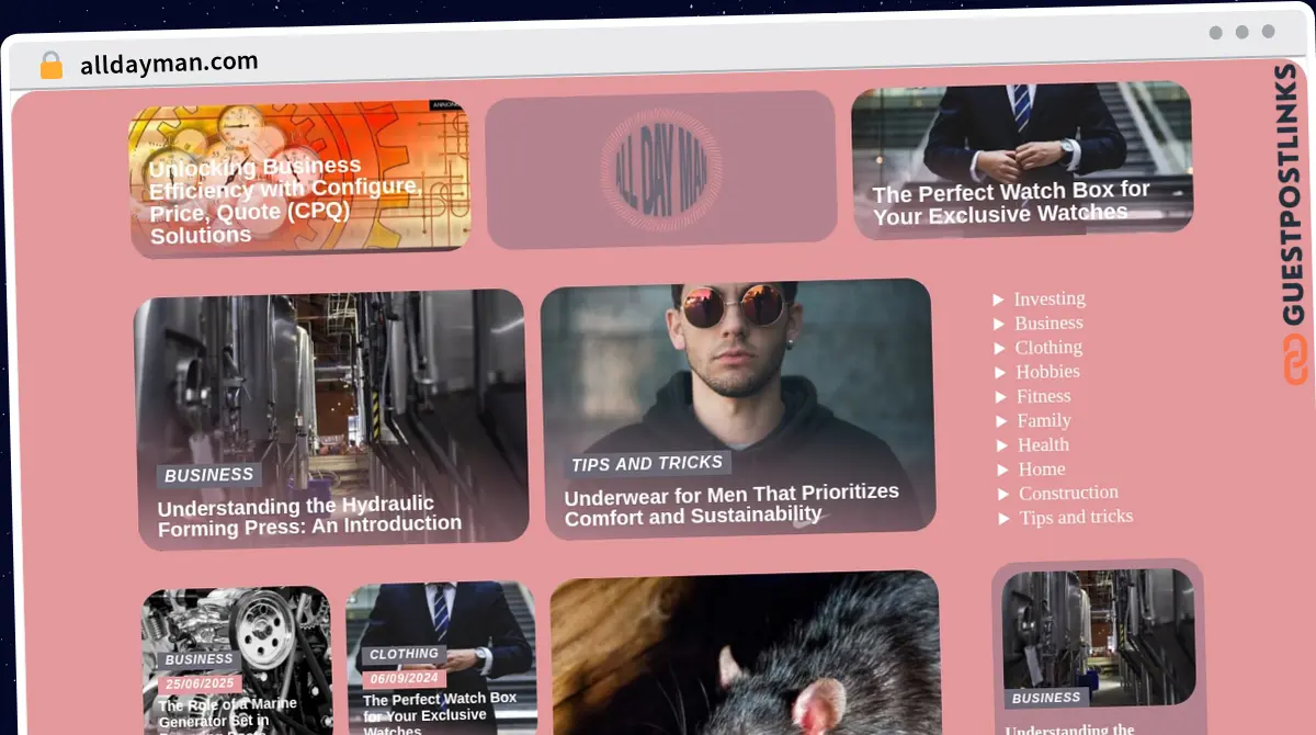 Publish Guest Post on alldayman.com