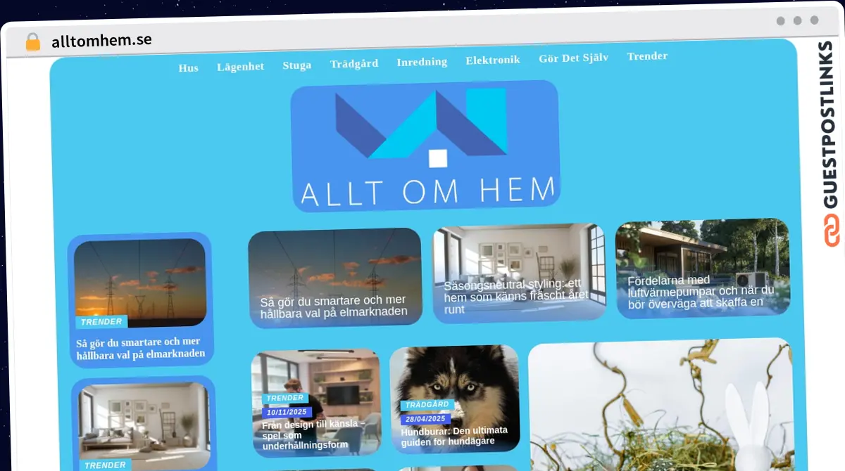 Publish Guest Post on alltomhem.se