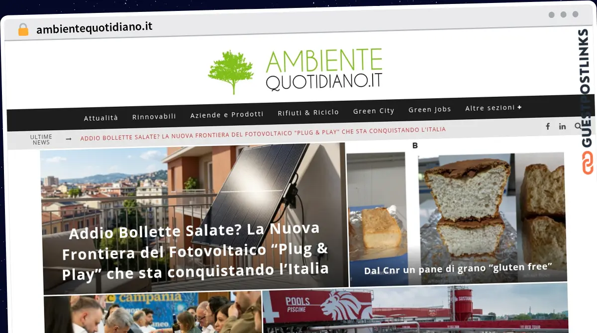 Publish Guest Post on ambientequotidiano.it