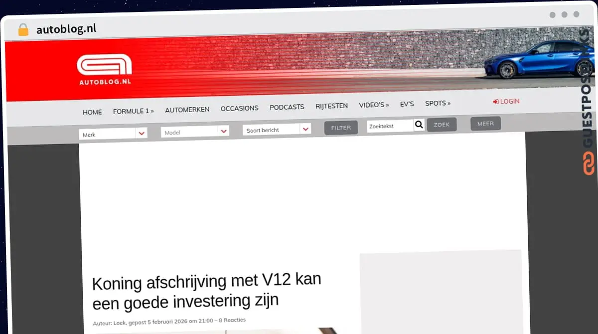 Publish Guest Post on autoblog.nl