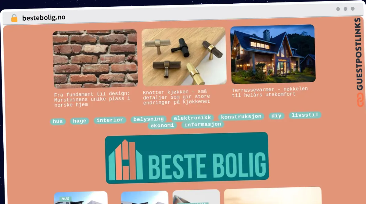 Publish Guest Post on bestebolig.no