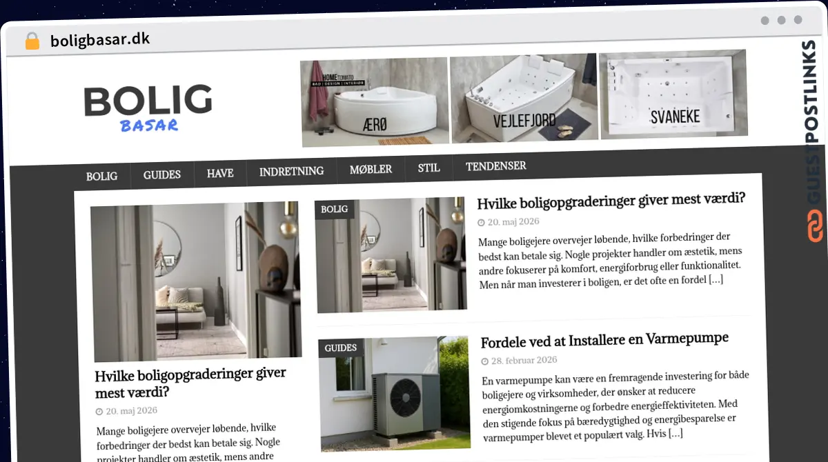 Publish Guest Post on boligbasar.dk