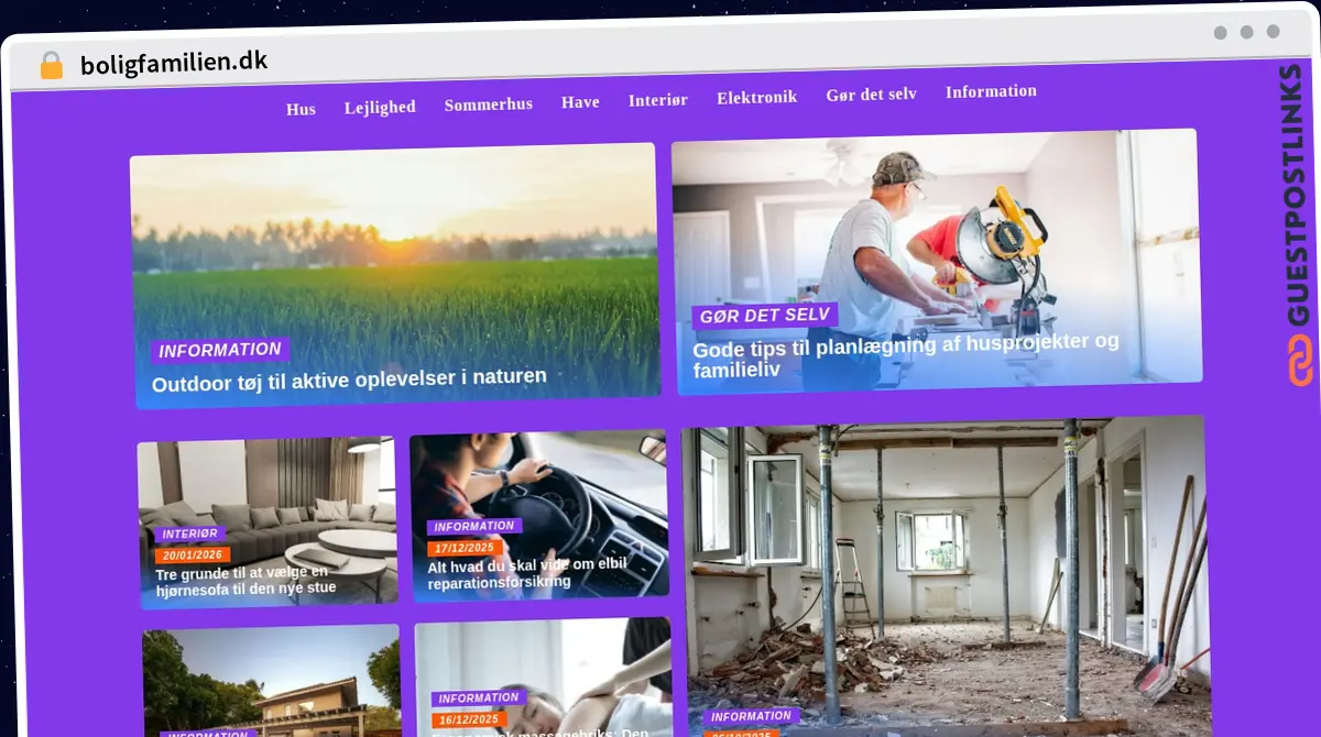 Publish Guest Post on boligfamilien.dk