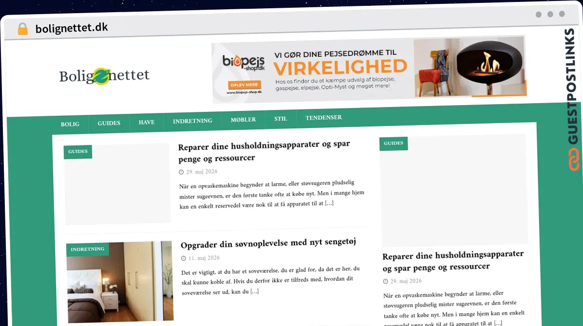 Publish Guest Post on bolignettet.dk