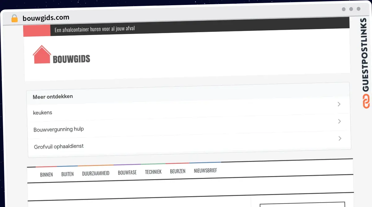 Publish Guest Post on bouwgids.com