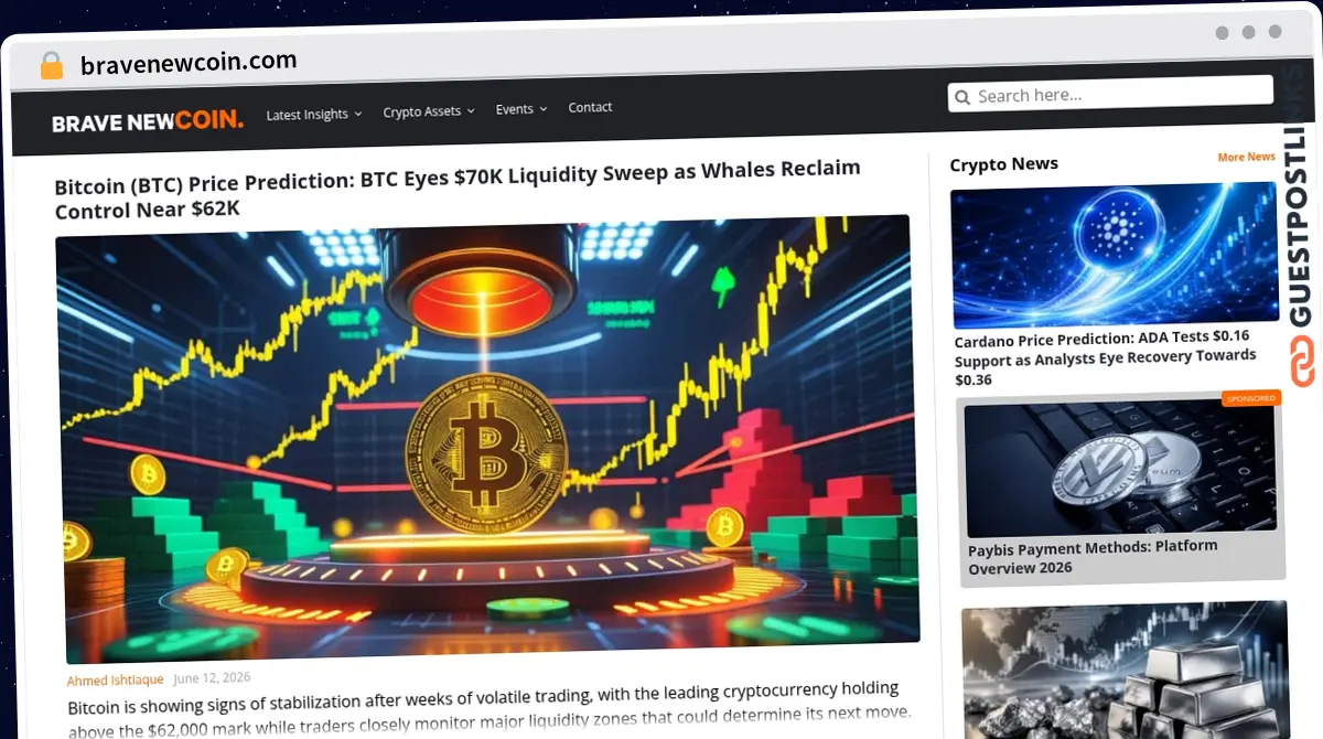 Publish Guest Post on bravenewcoin.com