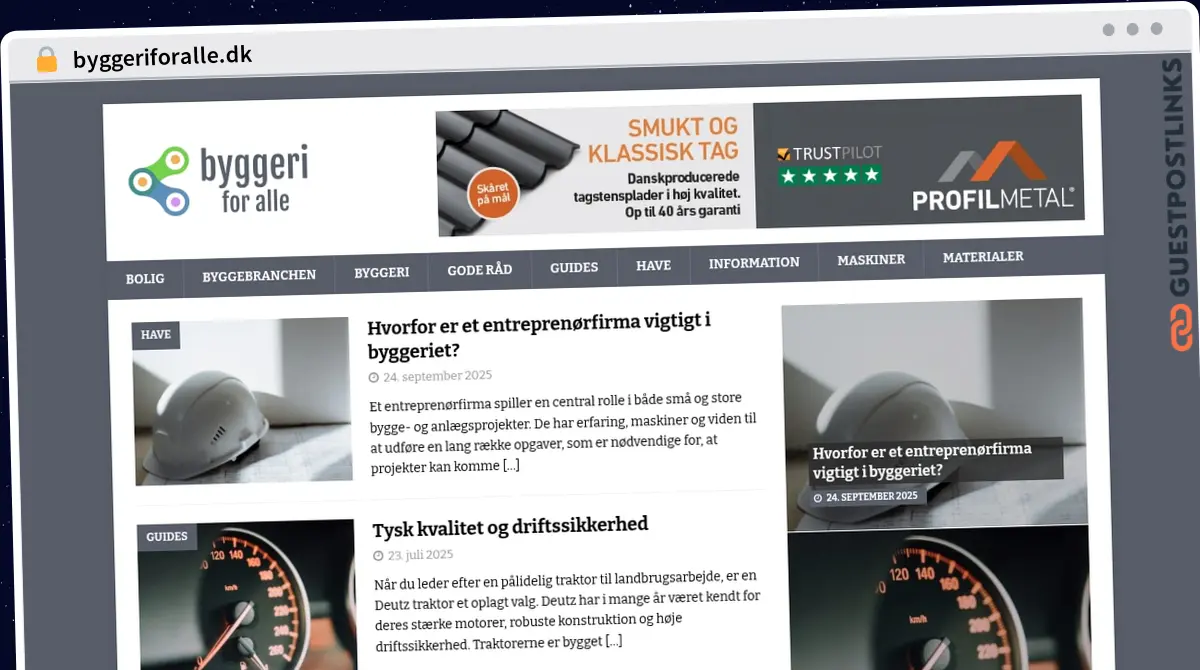Publish Guest Post on byggeriforalle.dk