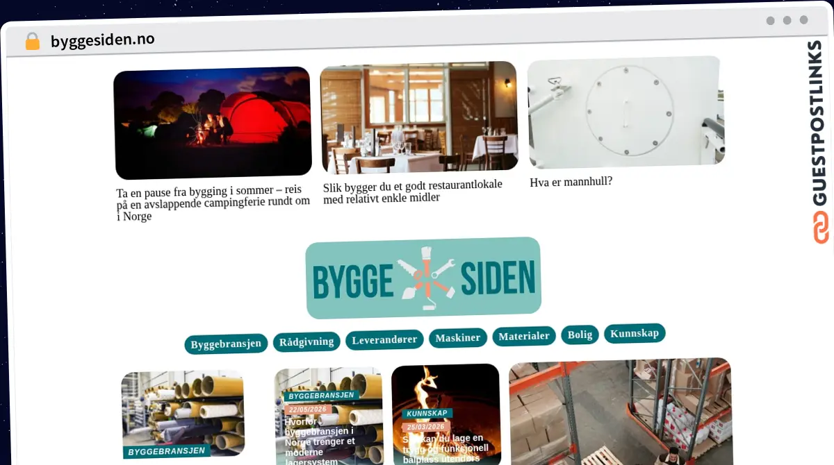 Publish Guest Post on byggesiden.no