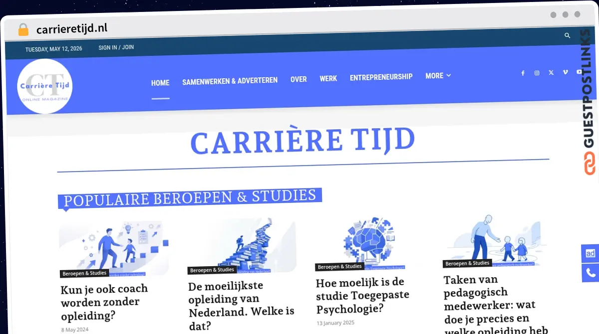 Publish Guest Post on carrieretijd.nl