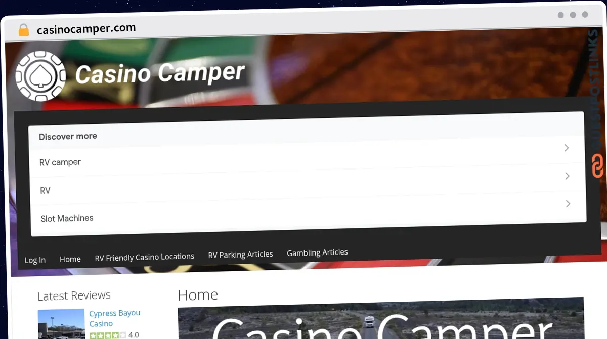 Publish Guest Post on casinocamper.com