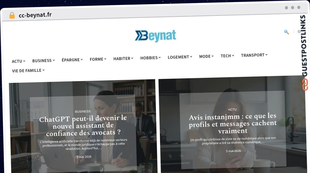 Publish Guest Post on cc-beynat.fr
