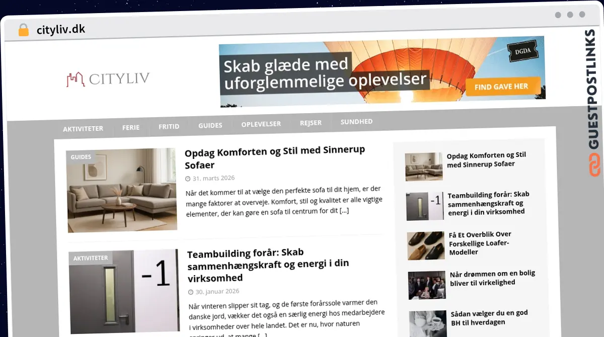 Publish Guest Post on cityliv.dk