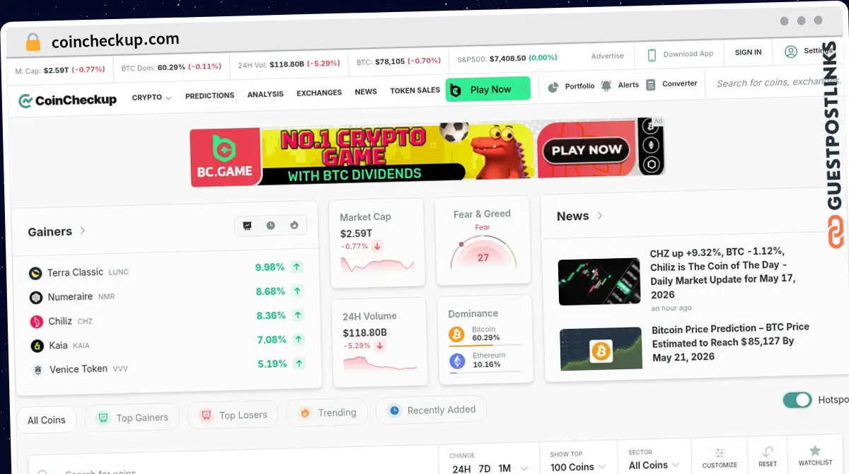 Publish Guest Post on coincheckup.com