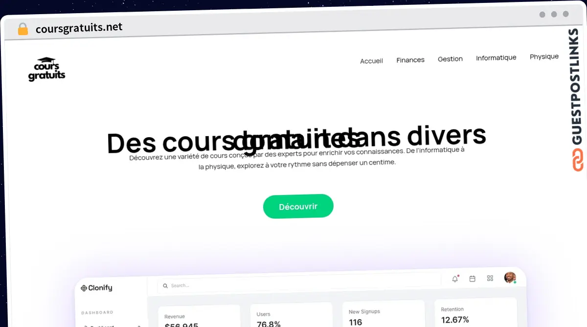 Publish Guest Post on coursgratuits.net