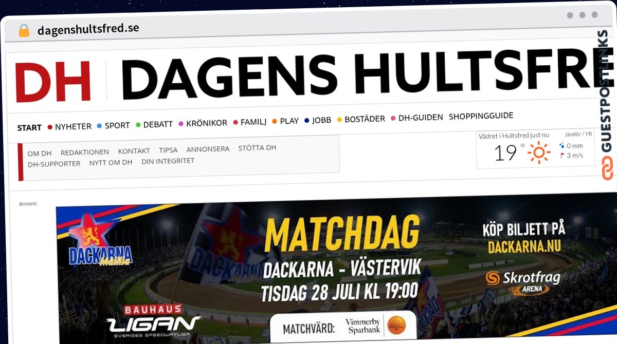 Publish Guest Post on dagenshultsfred.se