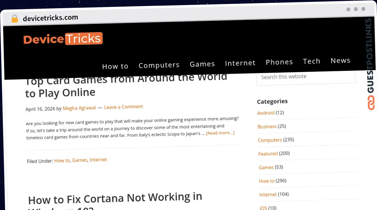 Publish Guest Post on devicetricks.com