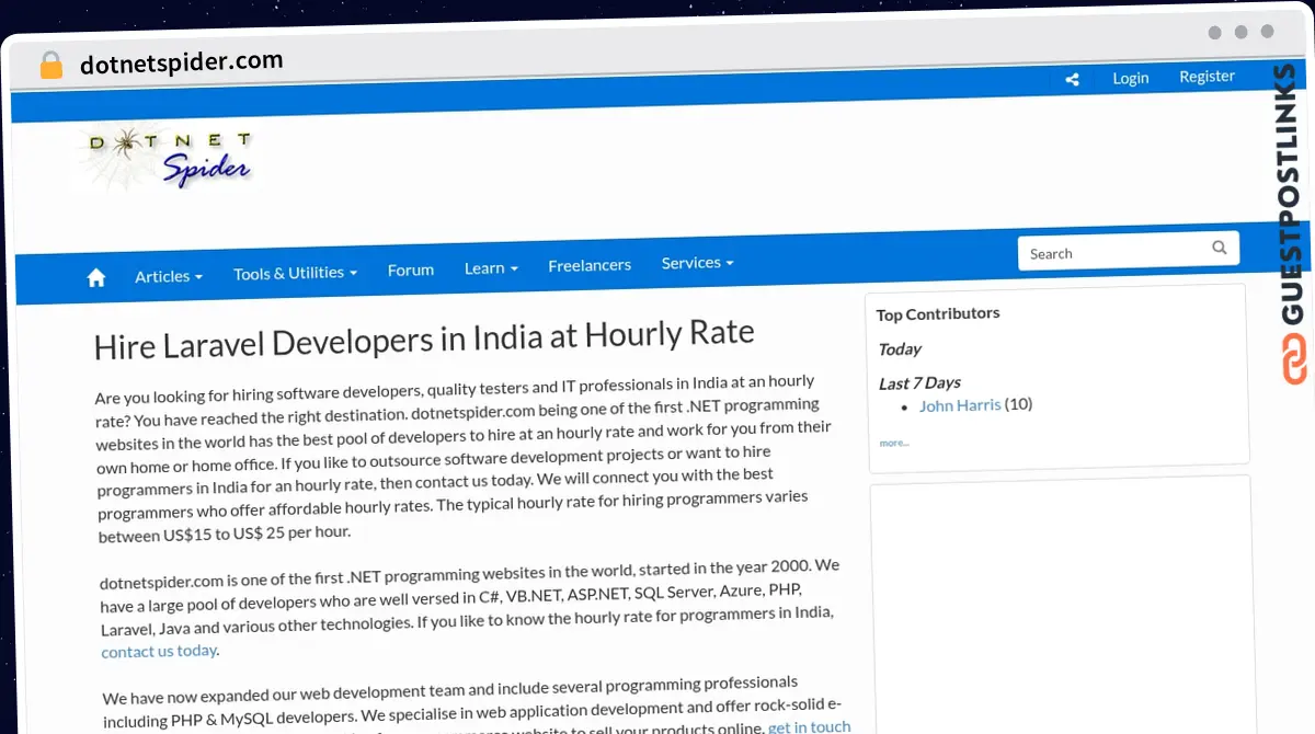 Publish Guest Post on dotnetspider.com