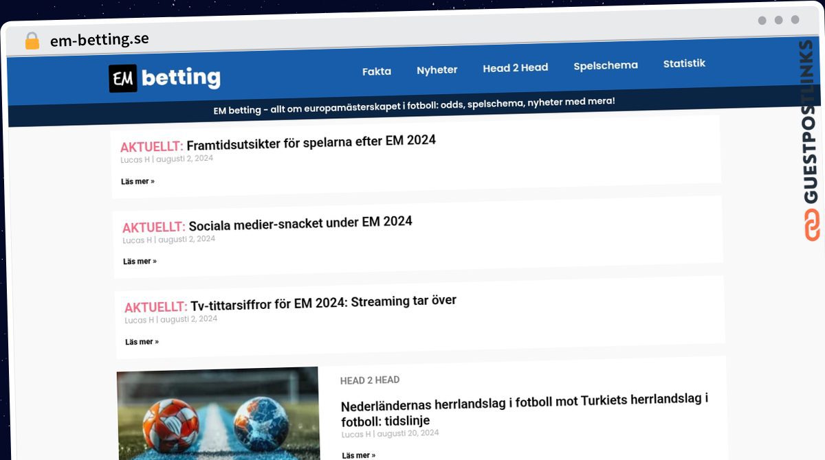 Publish Guest Post on em-betting.se
