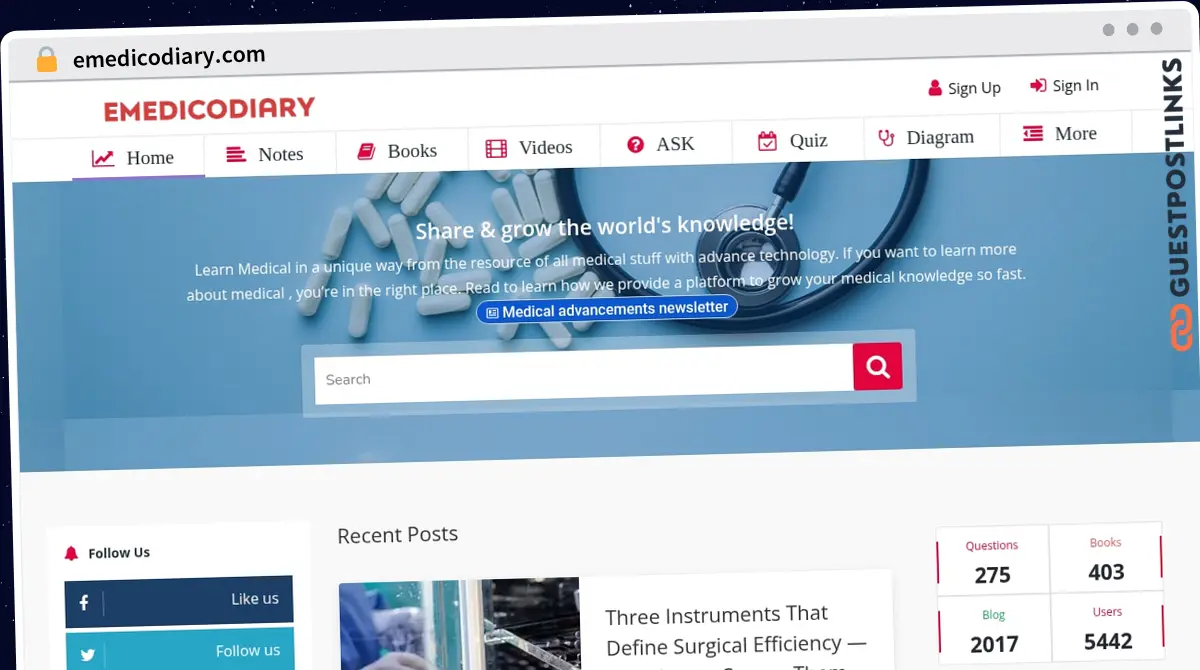 Publish Guest Post on emedicodiary.com