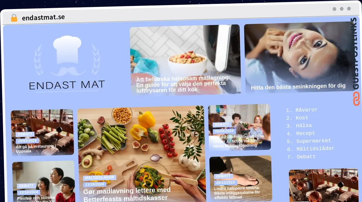 Publish Guest Post on endastmat.se