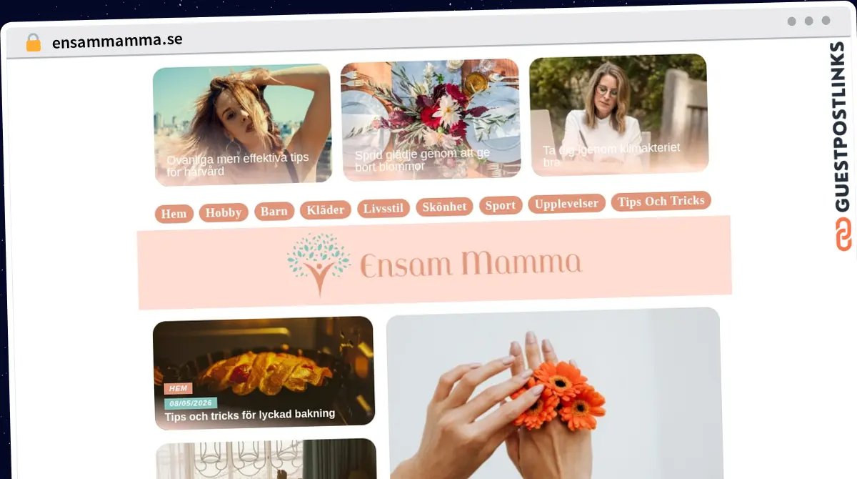 Publish Guest Post on ensammamma.se