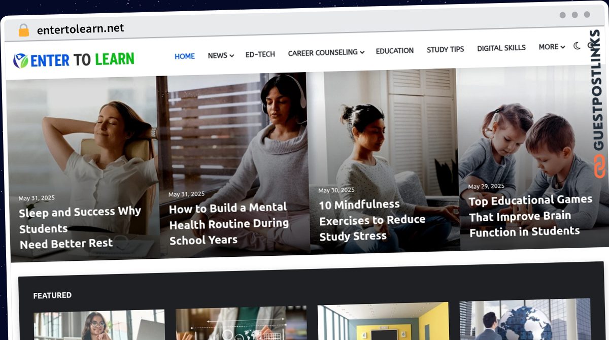 Publish Guest Post on entertolearn.net
