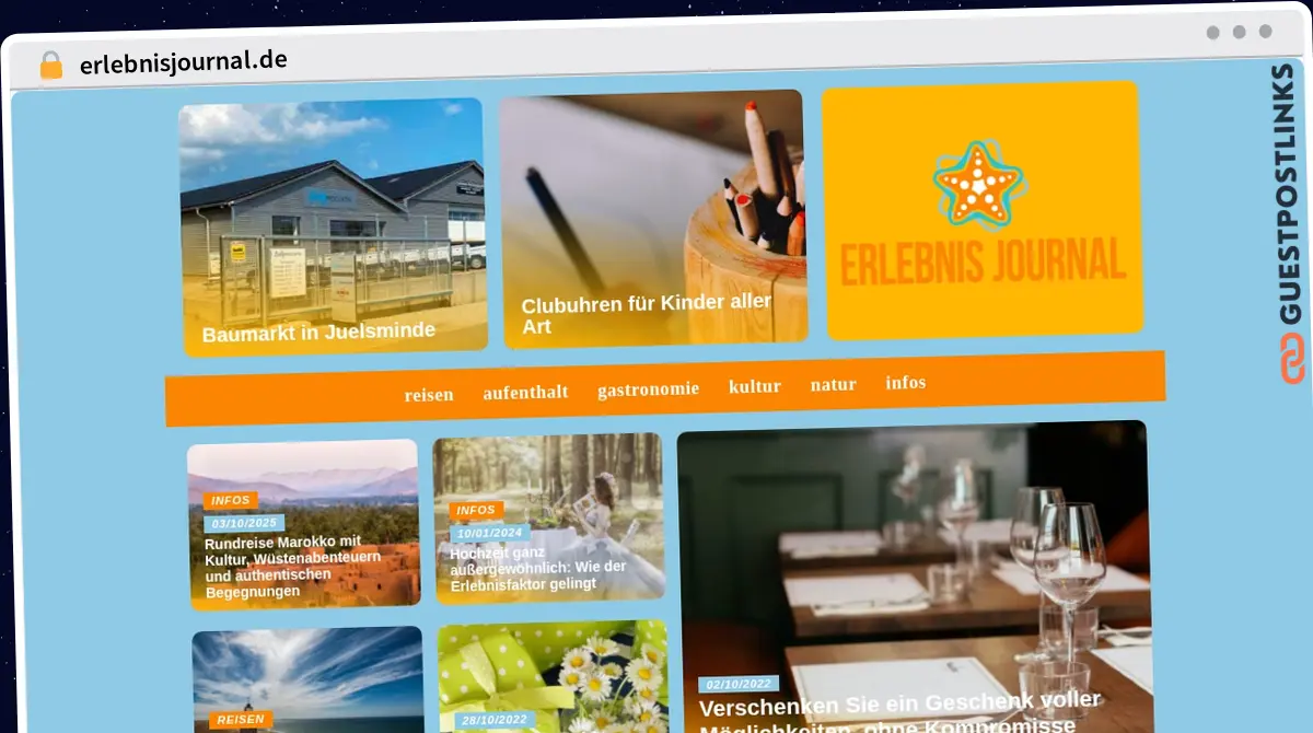 Publish Guest Post on erlebnisjournal.de