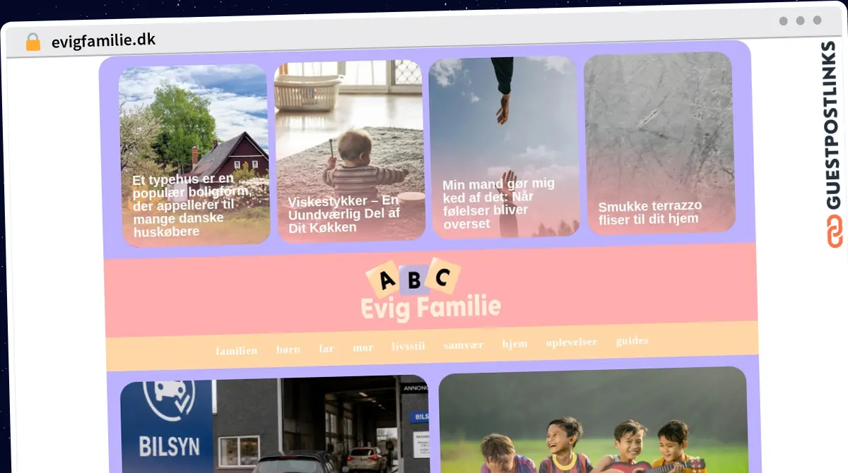 Publish Guest Post on evigfamilie.dk
