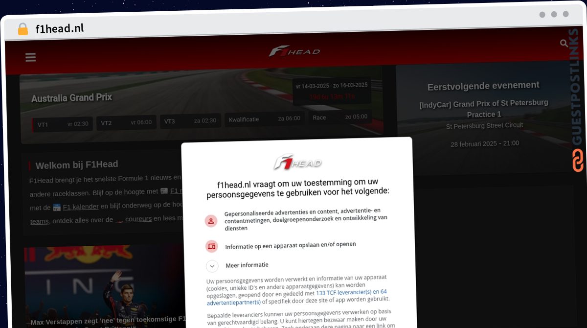 Publish Guest Post on f1head.nl