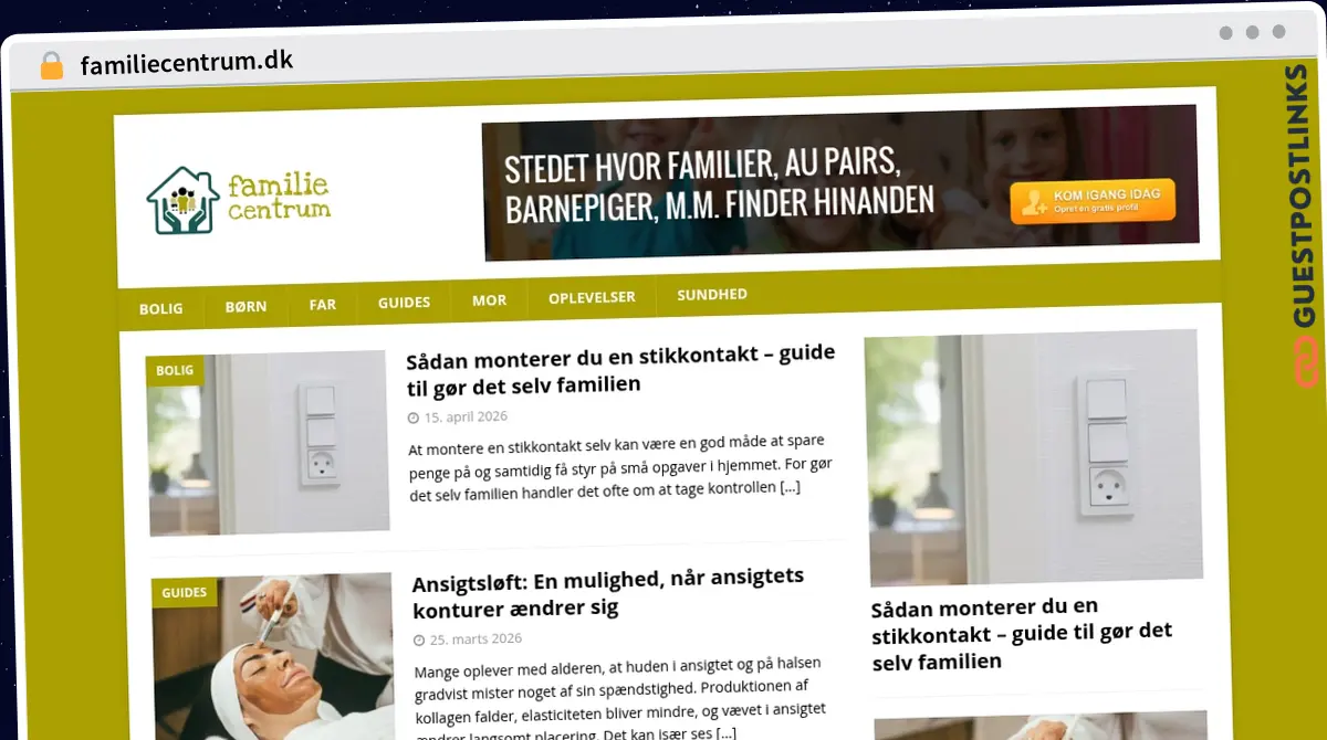 Publish Guest Post on familiecentrum.dk
