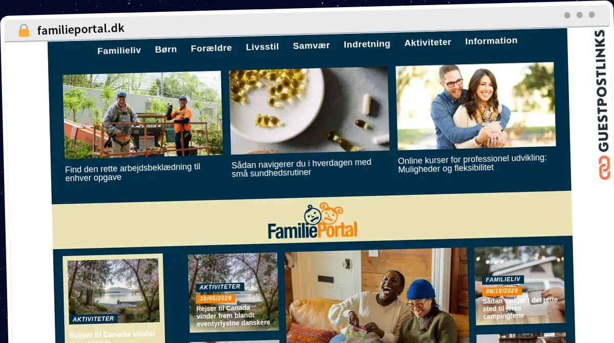 Publish Guest Post on familieportal.dk